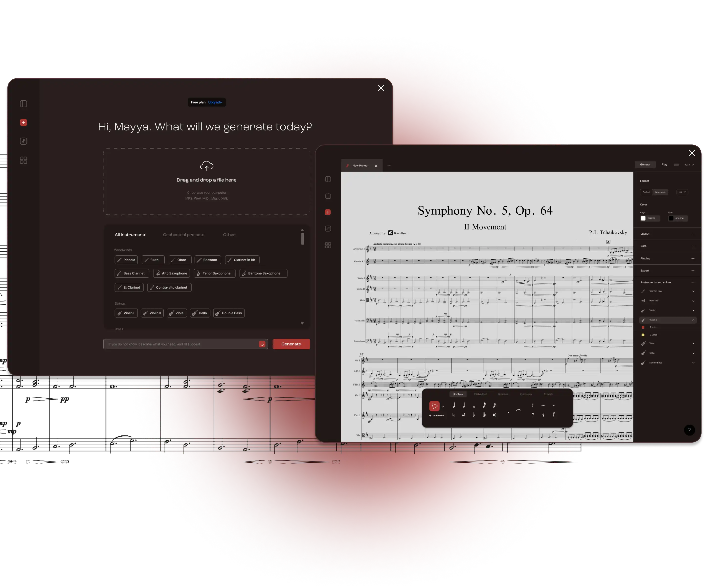ScoreSynth UI overview
